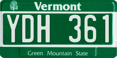 VT license plate YDH361