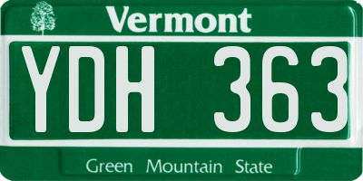 VT license plate YDH363