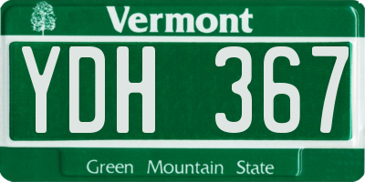 VT license plate YDH367