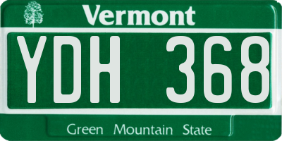 VT license plate YDH368