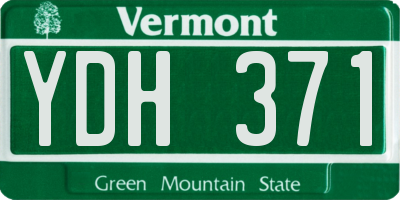 VT license plate YDH371
