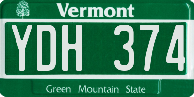 VT license plate YDH374