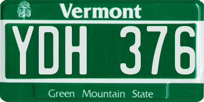 VT license plate YDH376