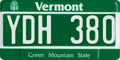 VT license plate YDH380