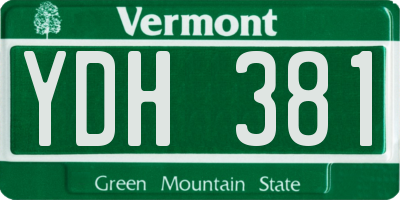 VT license plate YDH381