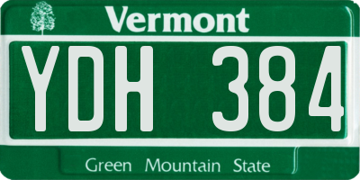 VT license plate YDH384