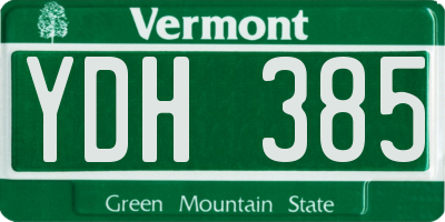 VT license plate YDH385