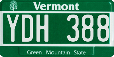 VT license plate YDH388