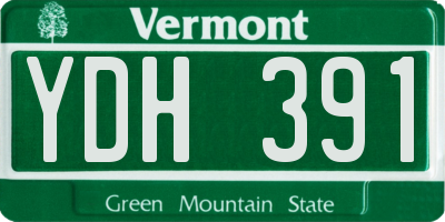 VT license plate YDH391