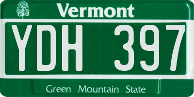 VT license plate YDH397