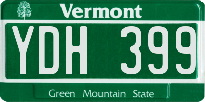 VT license plate YDH399