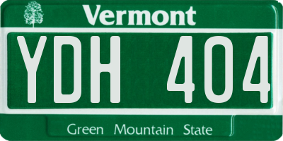 VT license plate YDH404