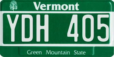 VT license plate YDH405