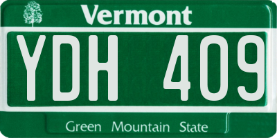 VT license plate YDH409