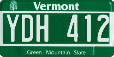VT license plate YDH412