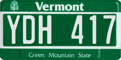 VT license plate YDH417