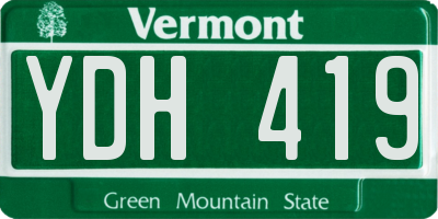 VT license plate YDH419