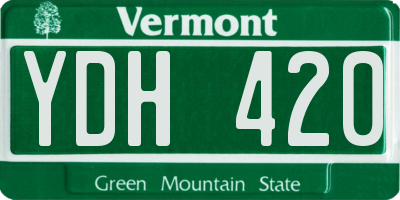 VT license plate YDH420