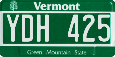 VT license plate YDH425