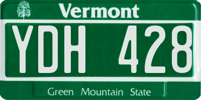 VT license plate YDH428