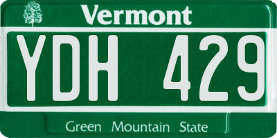VT license plate YDH429