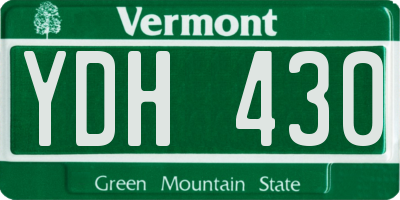VT license plate YDH430