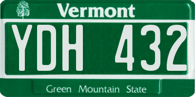 VT license plate YDH432