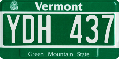 VT license plate YDH437