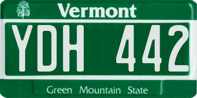 VT license plate YDH442