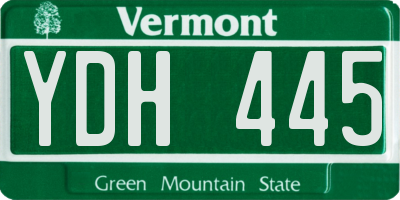 VT license plate YDH445