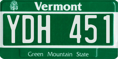 VT license plate YDH451