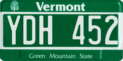 VT license plate YDH452