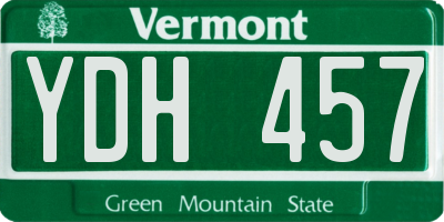 VT license plate YDH457