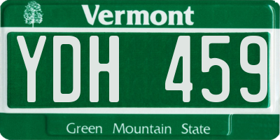 VT license plate YDH459