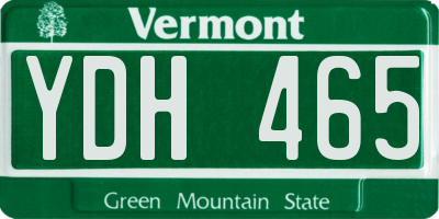 VT license plate YDH465