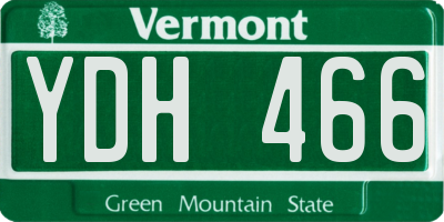 VT license plate YDH466