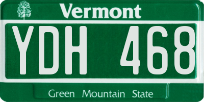 VT license plate YDH468