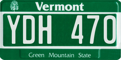 VT license plate YDH470