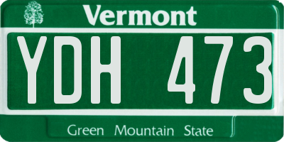 VT license plate YDH473