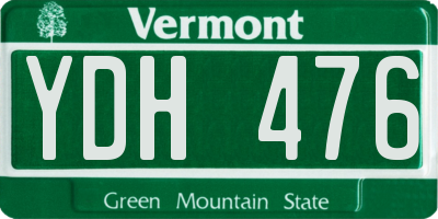 VT license plate YDH476