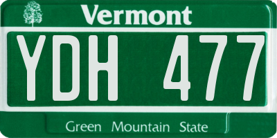 VT license plate YDH477