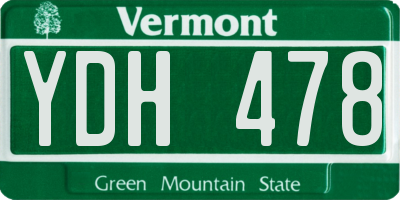 VT license plate YDH478