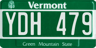 VT license plate YDH479