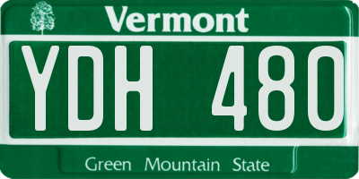 VT license plate YDH480