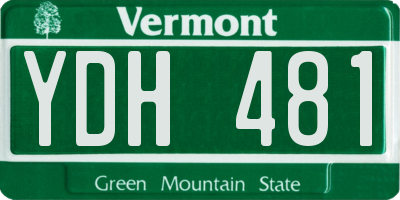 VT license plate YDH481
