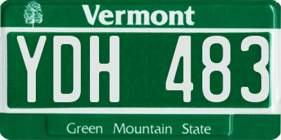 VT license plate YDH483