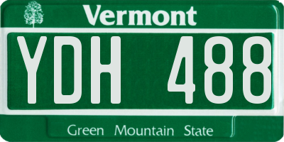 VT license plate YDH488