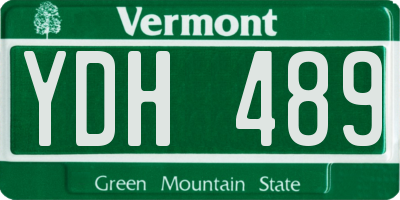 VT license plate YDH489