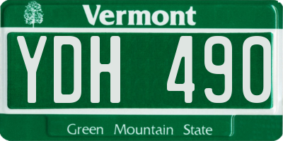VT license plate YDH490