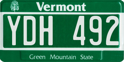 VT license plate YDH492